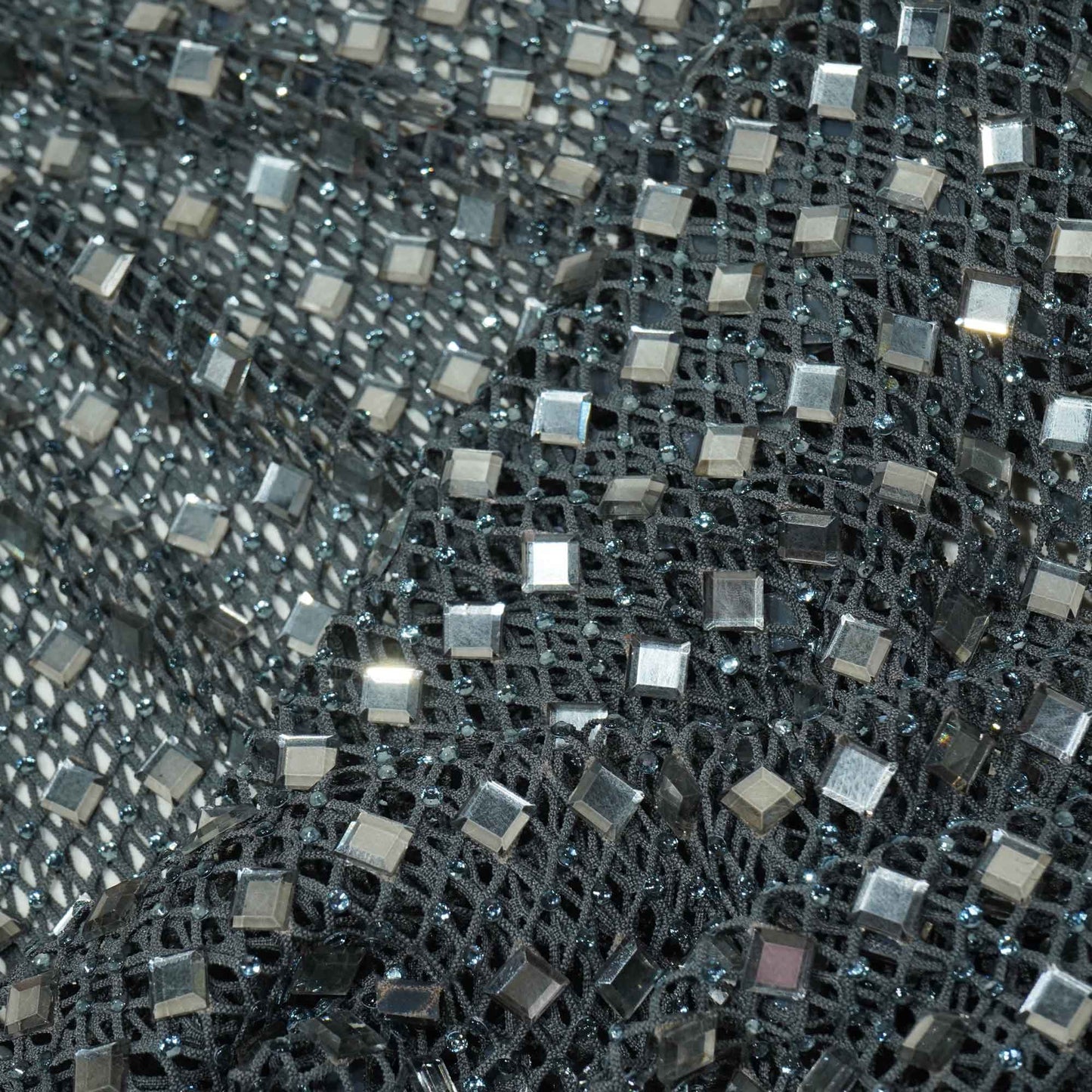 Grey Solid Rhinestone Net CF-13974