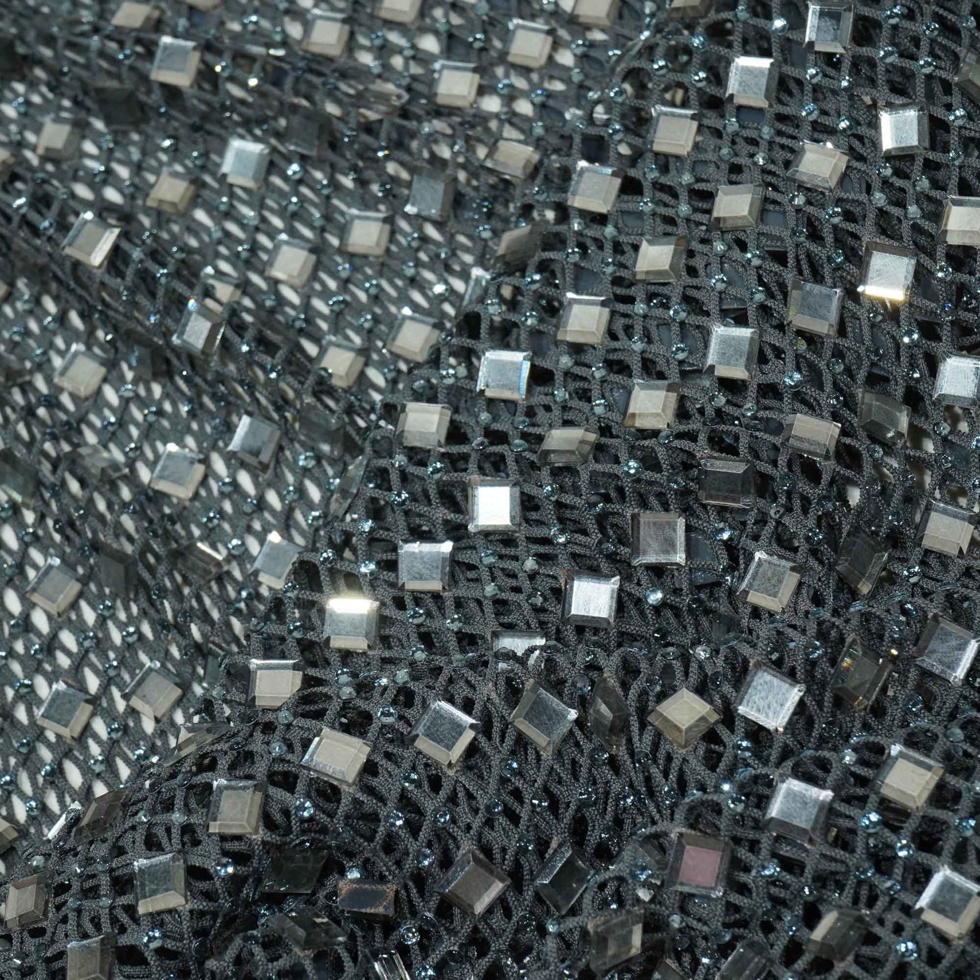 Grey Solid Rhinestone Net CF-13974