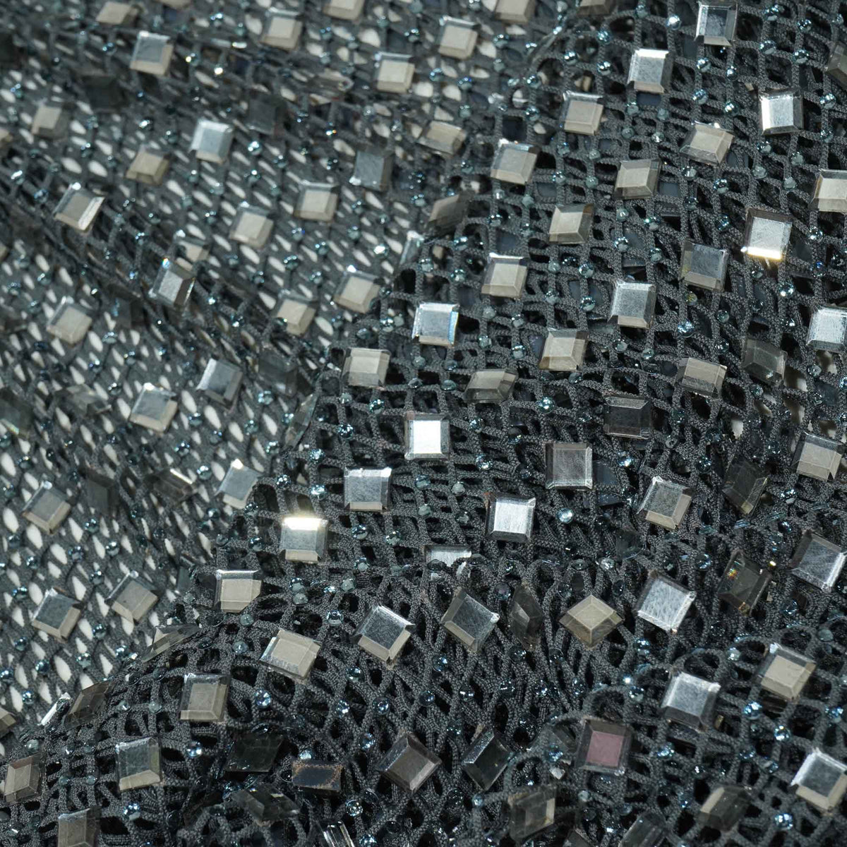 Grey Solid Rhinestone Net CF-13974