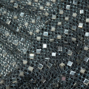 Grey Solid Rhinestone Net CF-13974