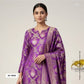 Purple Paisley Tanchui Silk Fabric KR-19629
