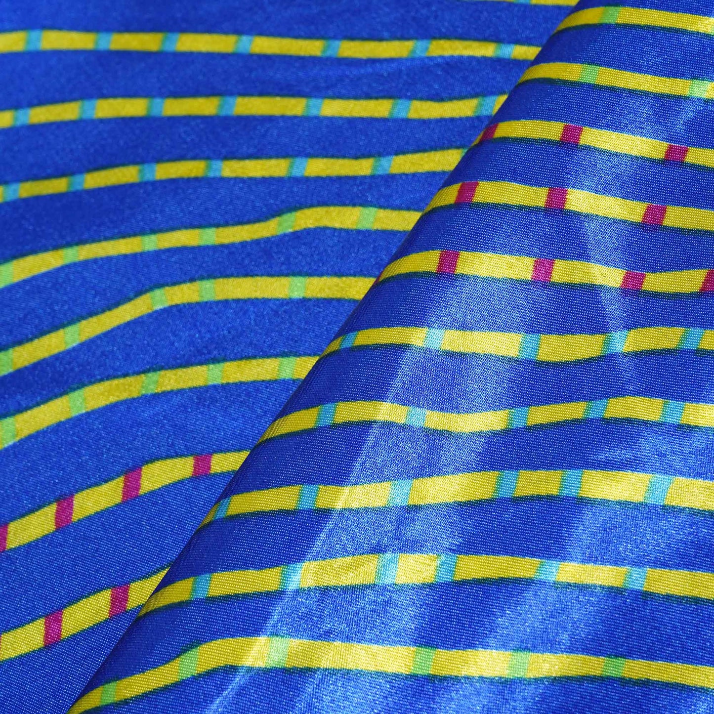 Blue Leheriya Print Satin SS-14020