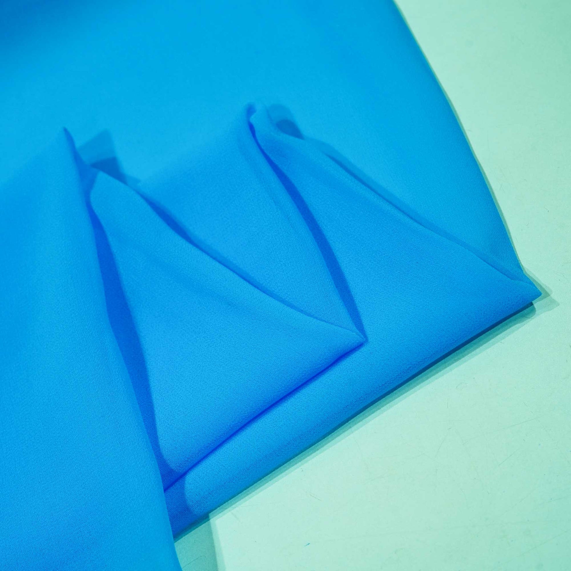 Cerulean Blue Solid Georgette VF-14050