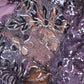 Classic Purple Floral Sequins Embroidery Net Fabric 14230
