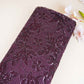 Classic Wine Floral Sequins Embroidery Net Fabric 14232
