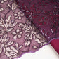 Classic Wine Floral Sequins Embroidery Net Fabric 14232