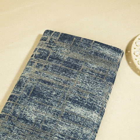 Blue Abstract Sequence Embroidery Denim TU-14394