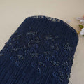 Classic Blue Pearl Thread Embroidery Net Fabric
