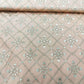Light Orange Floral Foil Print Silk VC-14911