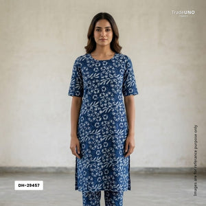 Indigo with White Dabu Print Cotton Fabric DH-29457 - TradeUNO