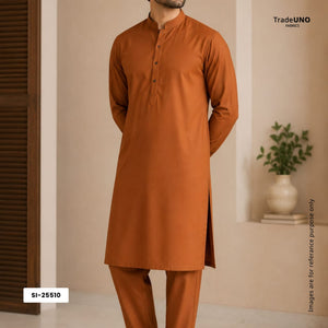 Brown Solid Poplin Fabric SI-25510 - TradeUNO