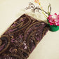 Wine Pearl Heavy Sequins Embroidery Net CF-15008
