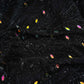 Black Heavy Sequins Rhinestone Embroidery Net Fabric