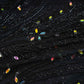 Black Heavy Sequins Rhinestone Embroidery Net Fabric