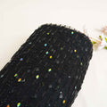 Black Cut Dana Rhinestone Turkish Work Embroidery Net Fabric