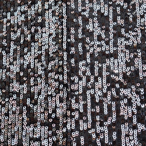 Black Golden Ombre Heavy Sequins Embroidery Net Fabric