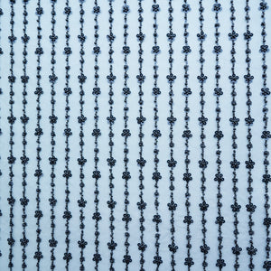 Black Stripes Pearl Sequins Cut Dana Embroidery Net Fabric