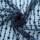 Black Stripes Pearl Sequins Cut Dana Embroidery Net Fabric