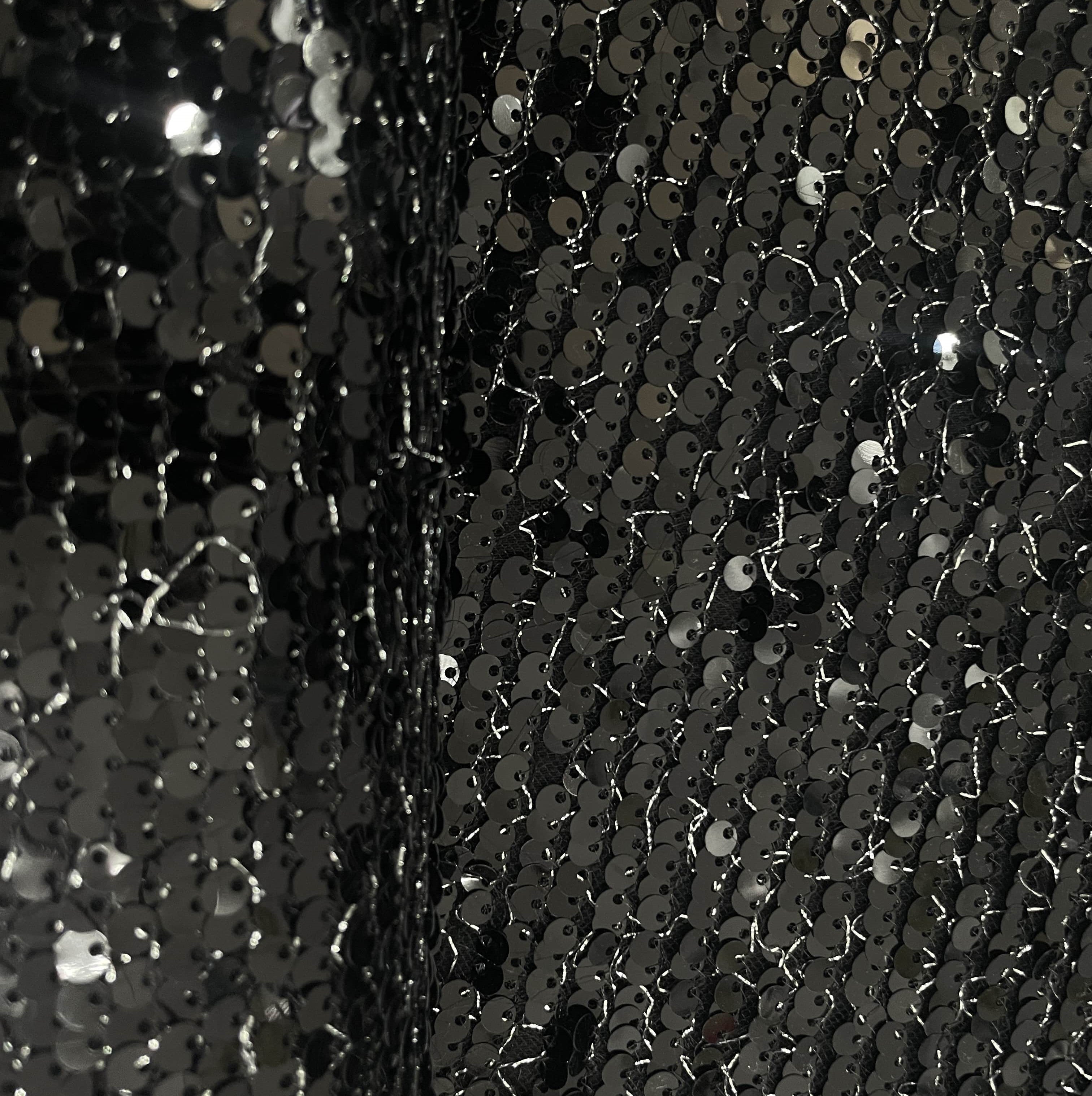 Black imported Lurex Sequins Net 15112
