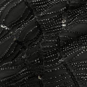 Black imported Cut Dana Handcrafted Embroidery Net 15122