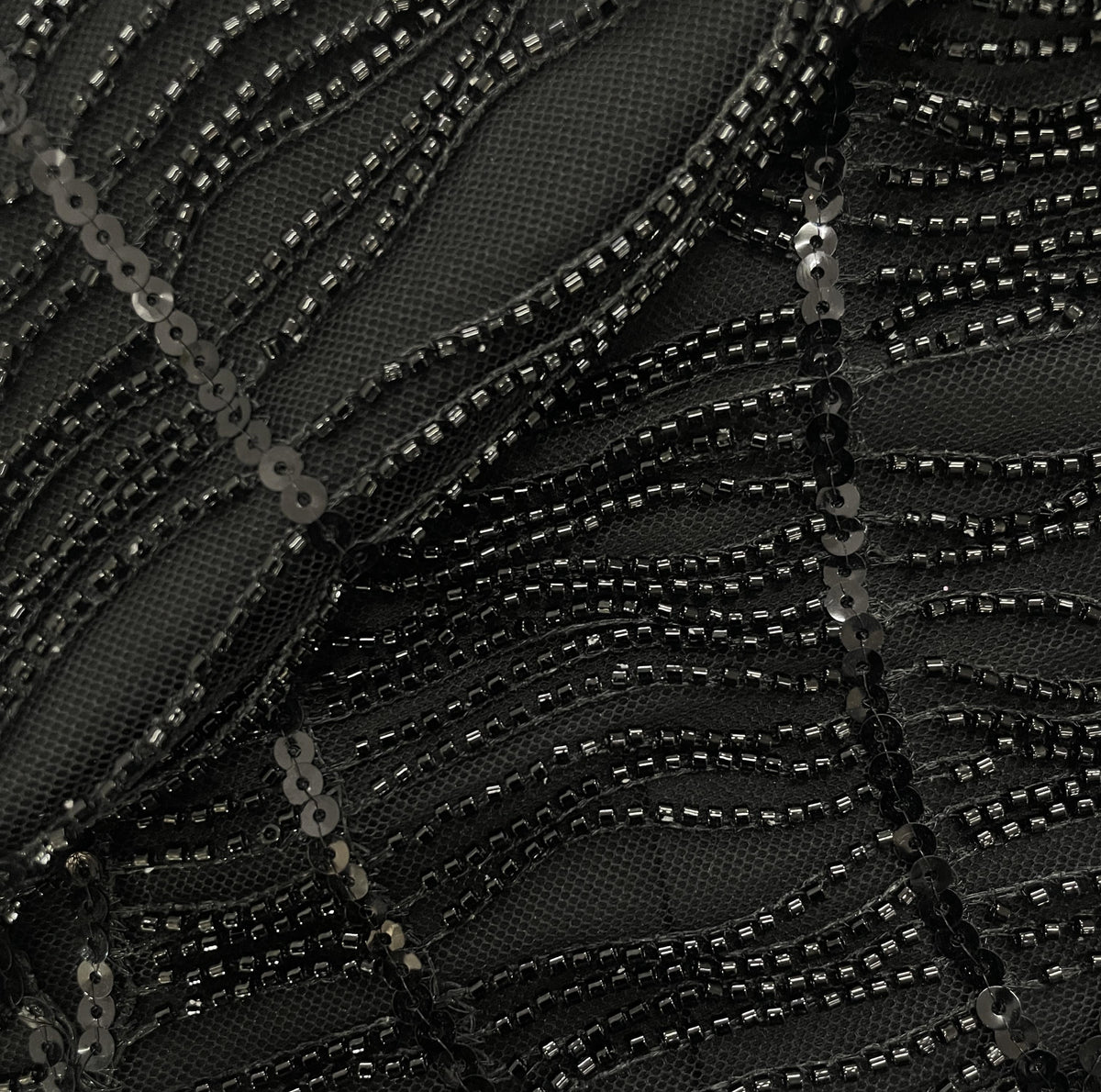 Black imported Cut Dana Handcrafted Embroidery Net 15122