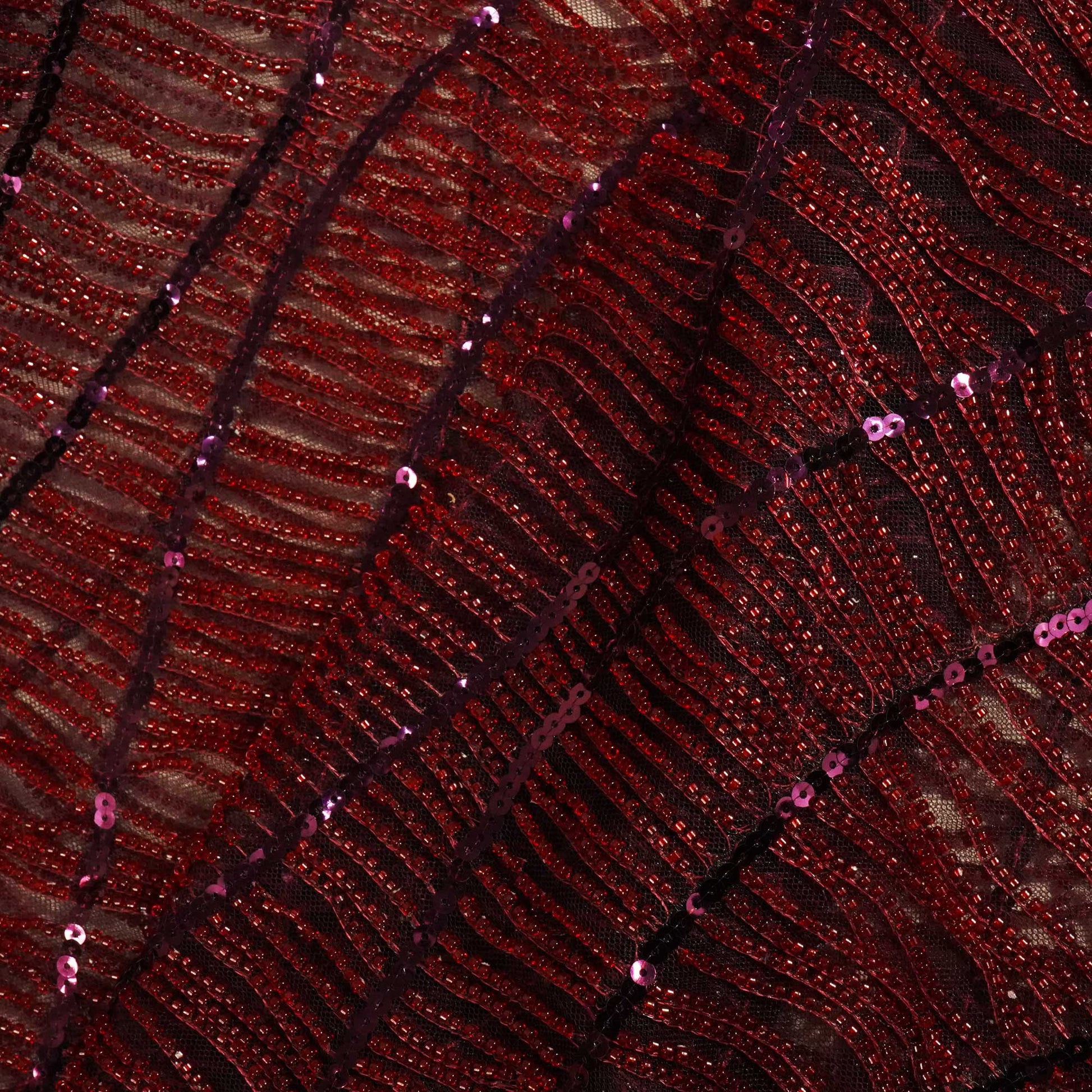 Brown Imported Cut Dana Handcrafted Embroidery Net Net CF-15123