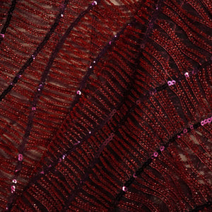 Brown Imported Cut Dana Handcrafted Embroidery Net Net CF-15123