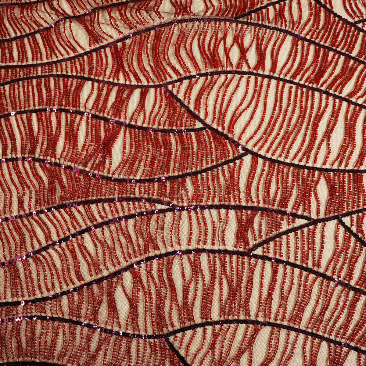 Brown Imported Cut Dana Handcrafted Embroidery Net Net CF-15123