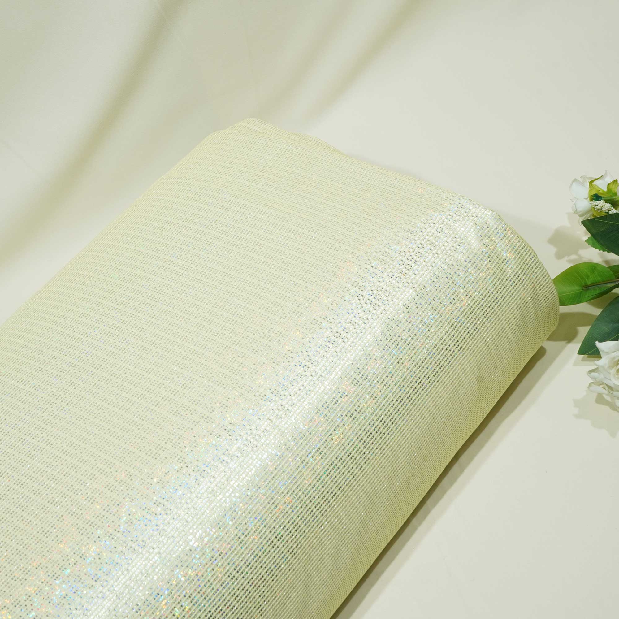 Cream Gold Lurex Embossed Satin CF-15158  
