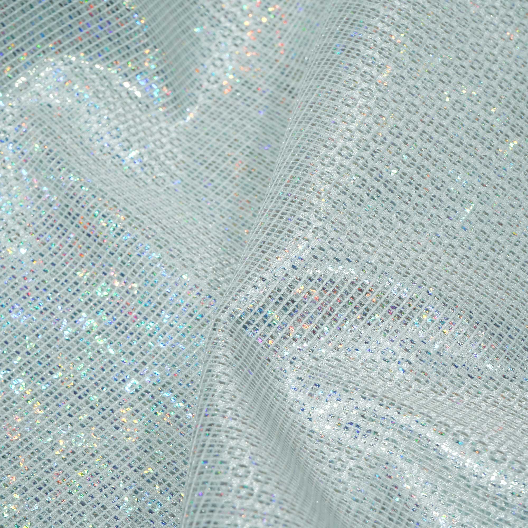 White Gold Lurex Embossed Satin CF-15164  