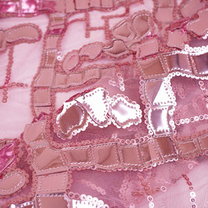 Exclusive Pink Sequins Metallic Net Fabric - TradeUNO