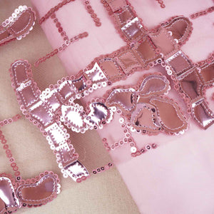 Exclusive Pink Sequins Metallic Net Fabric - TradeUNO