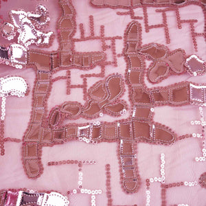 Exclusive Pink Sequins Metallic Net Fabric - TradeUNO