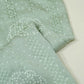 Olive Green Bandhani Kantha Work Mini Silk VC-15408