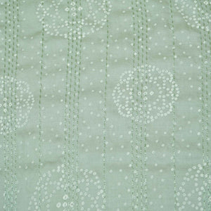 Olive Green Bandhani Kantha Work Mini Silk VC-15408