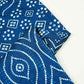 Teal Blue Bandhani Embroidery Mini Silk VC-15416