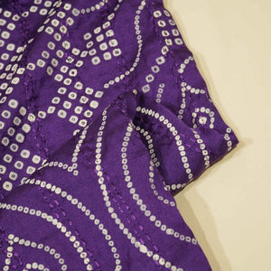 Purple Bandhani Embroidery Mini Silk VC-15417