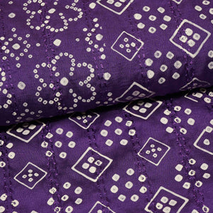 Purple Bandhani Embroidery Mini Silk VC-15417