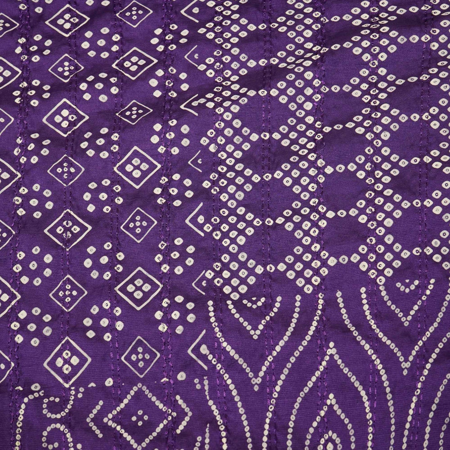 Purple Bandhani Embroidery Mini Silk VC-15417