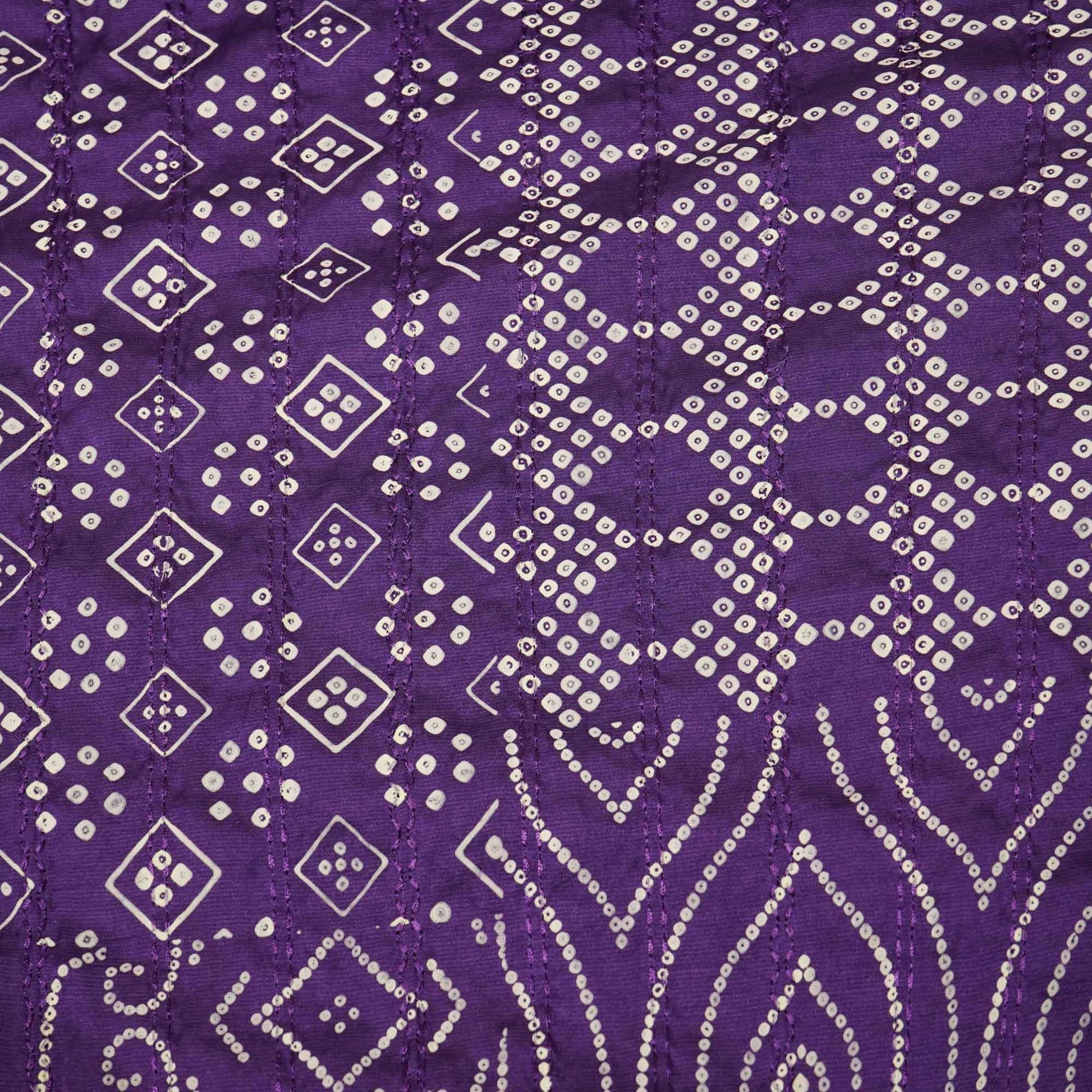 Purple Bandhani Embroidery Mini Silk VC-15417