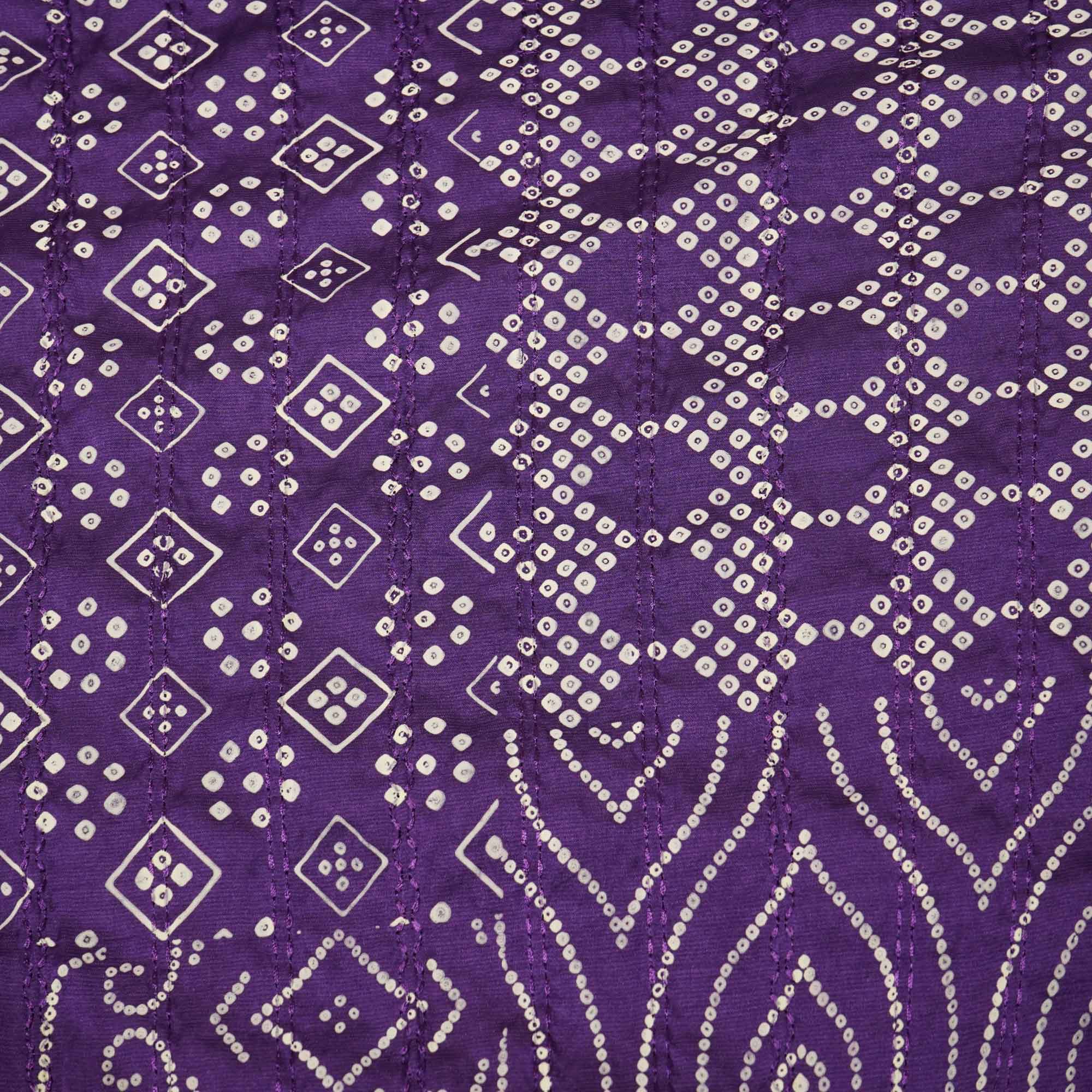 Purple Bandhani Embroidery Mini Silk VC-15417