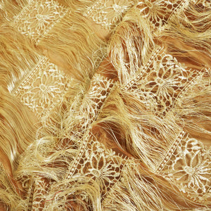 Brown Floral Resham Thread Embroidery Net GF-15435