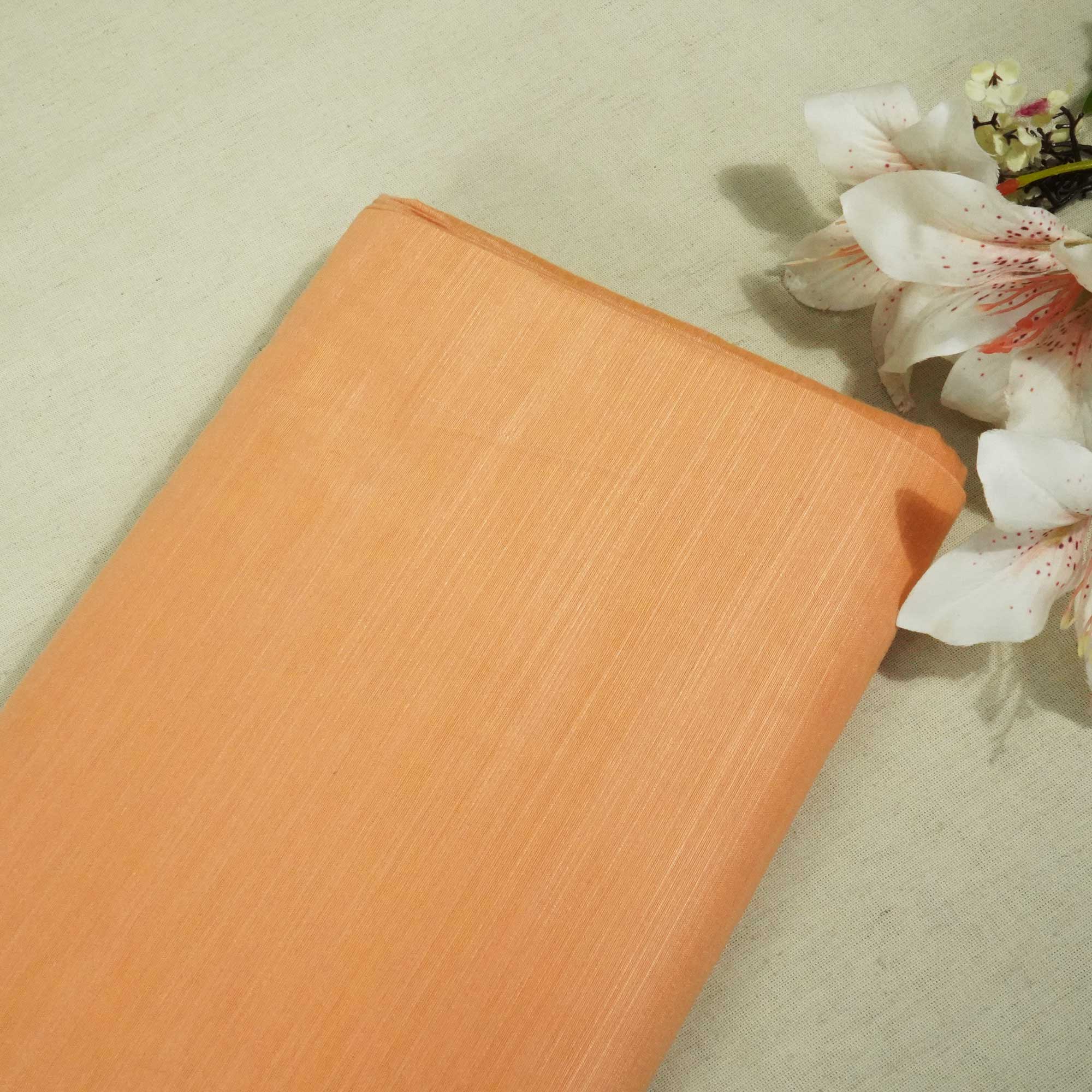 Light Orange Banarasi Cotton Slub KRE-15473