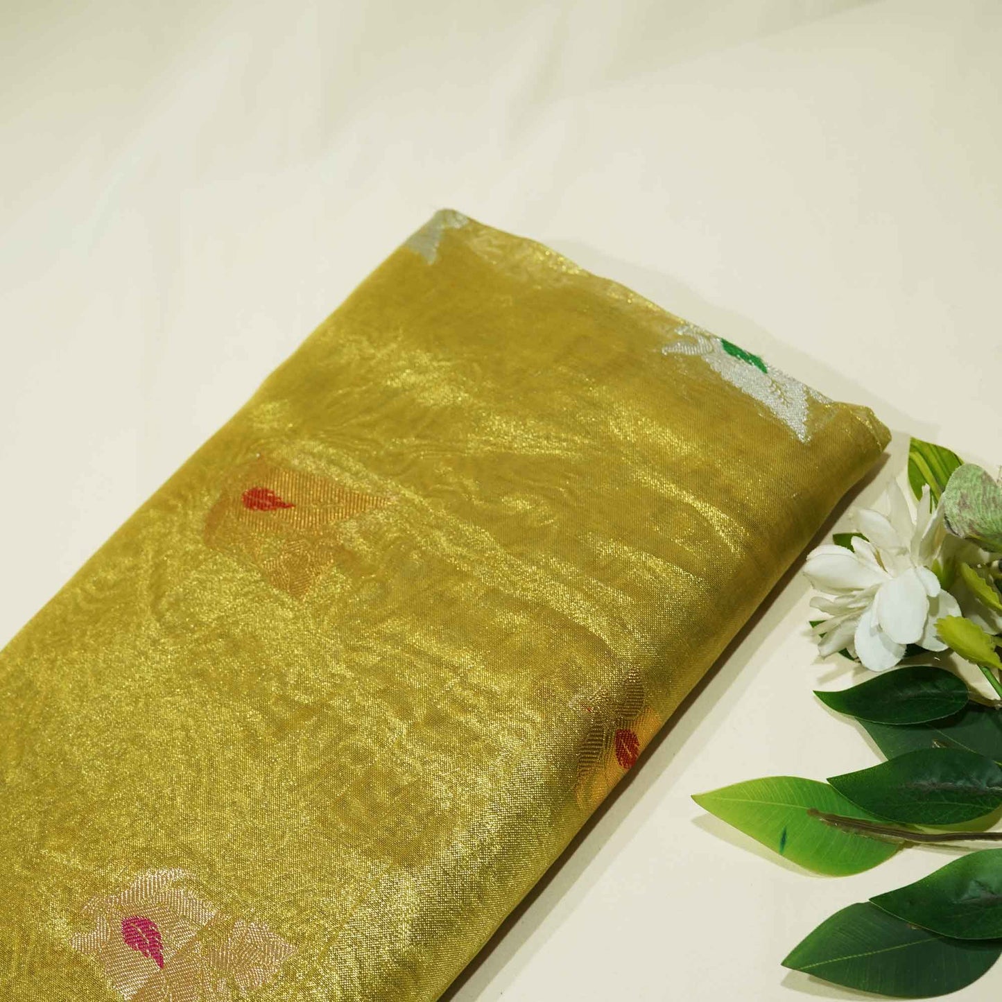 Bright Gold Buti Banarasi Jacquard Tissue KRE-15476