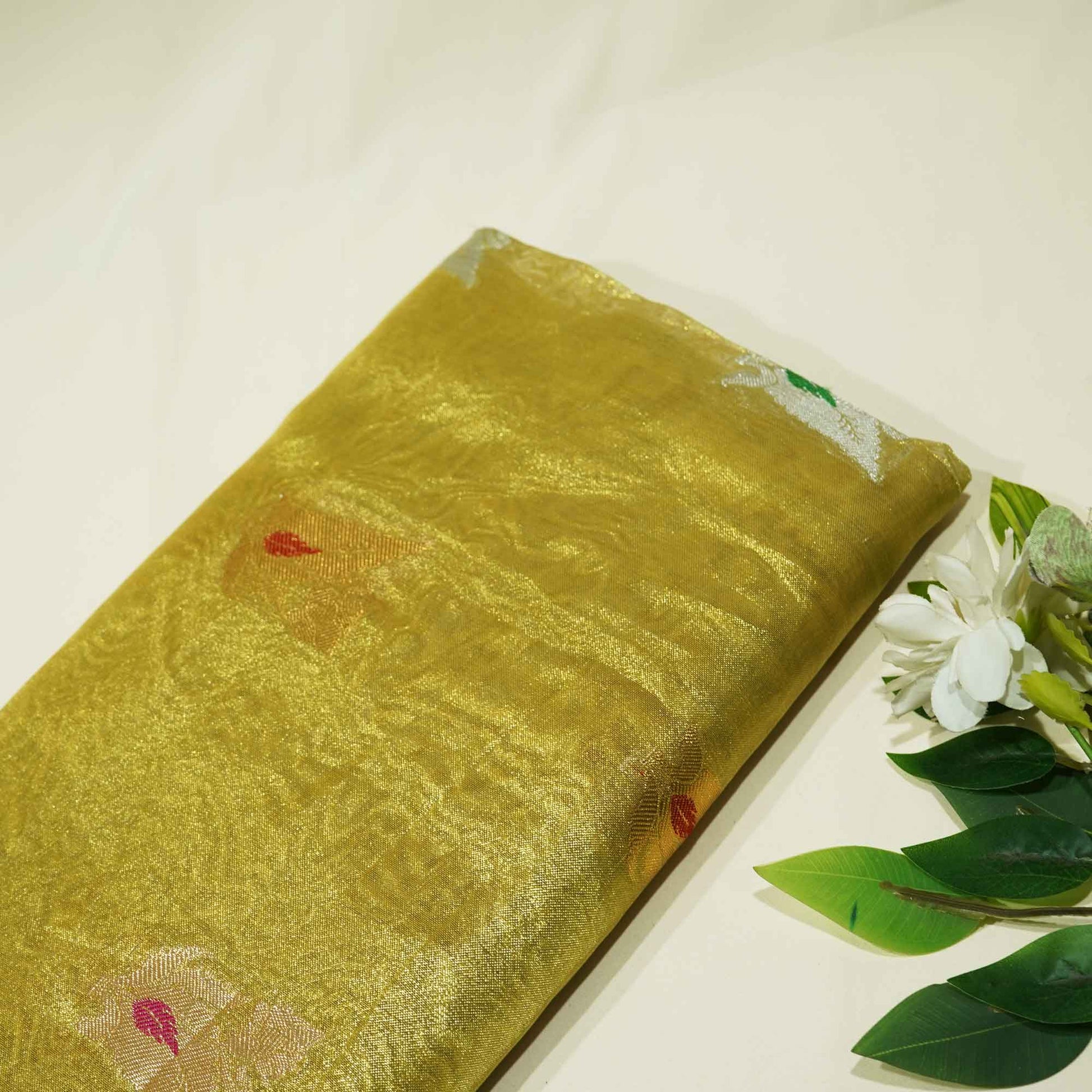 Bright Gold Buti Banarasi Jacquard Tissue KRE-15476