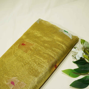 Bright Gold Buti Banarasi Jacquard Tissue KRE-15476