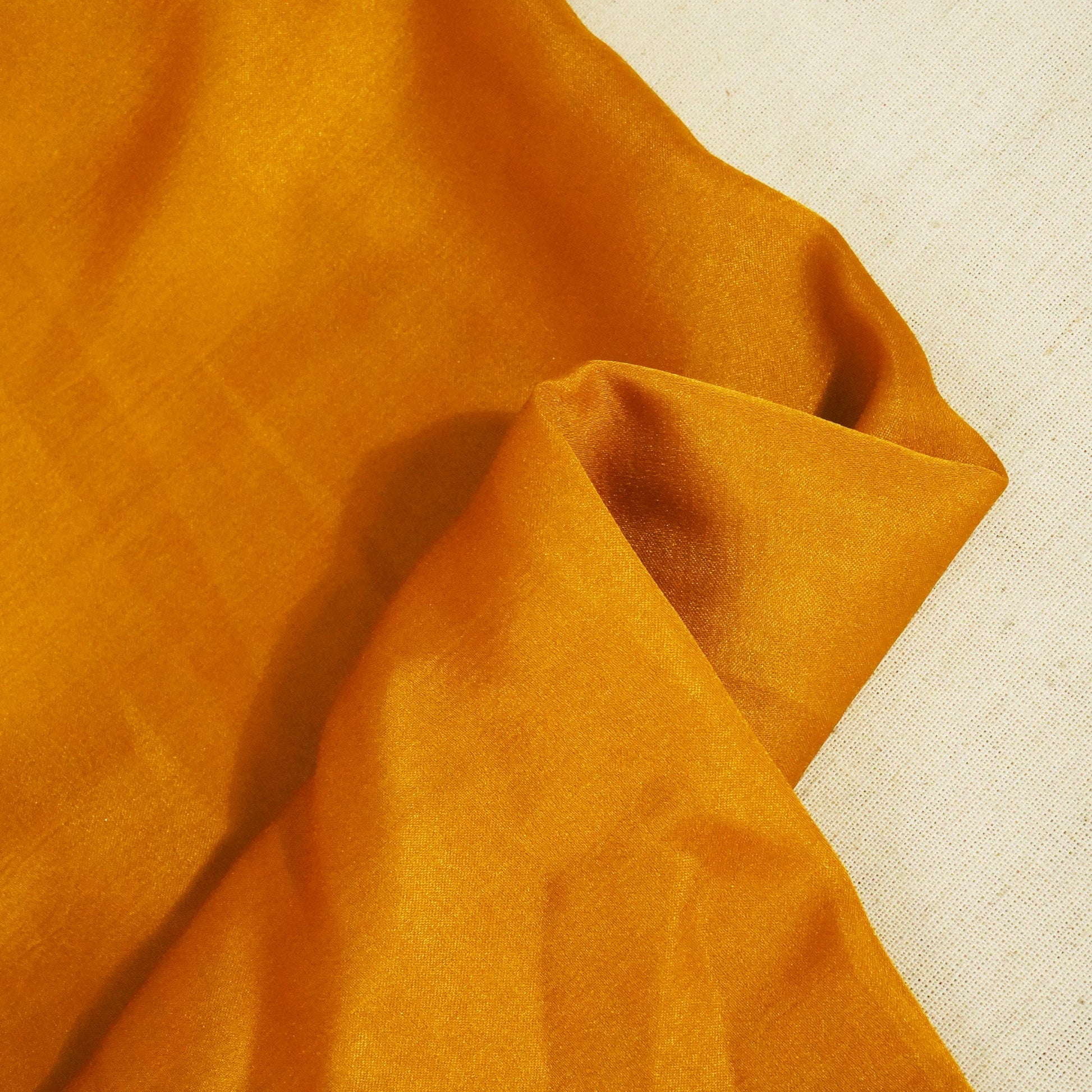Mustard Yellow Solid Bemberg Silk Fabric KC-15491