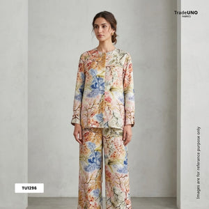Multi Color Digital Print Twill Silk Fabric TU 1296 - TradeUNO