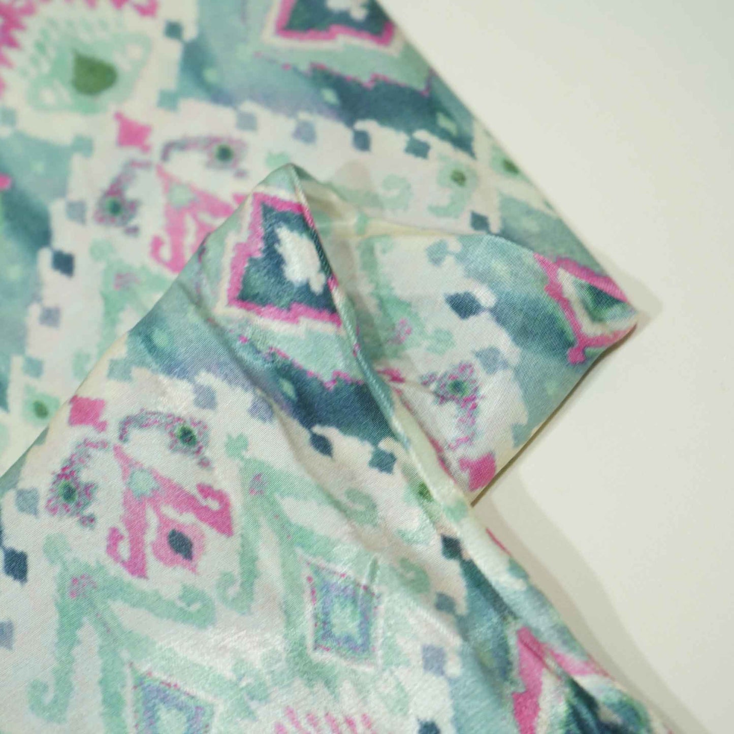 Grey Multicolor Ikkat Print Bemberg Gajji Silk GT-15562