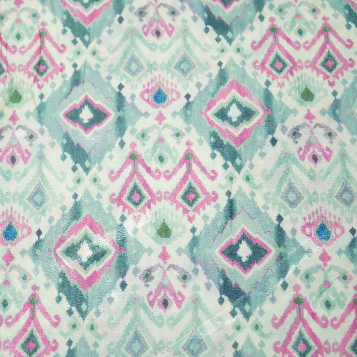 Grey Multicolor Ikkat Print Bemberg Gajji Silk GT-15562